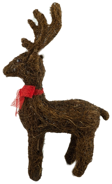 Preview: Winterlicher Elch mittel ca. 55 cm - Weihnachtsdekoration